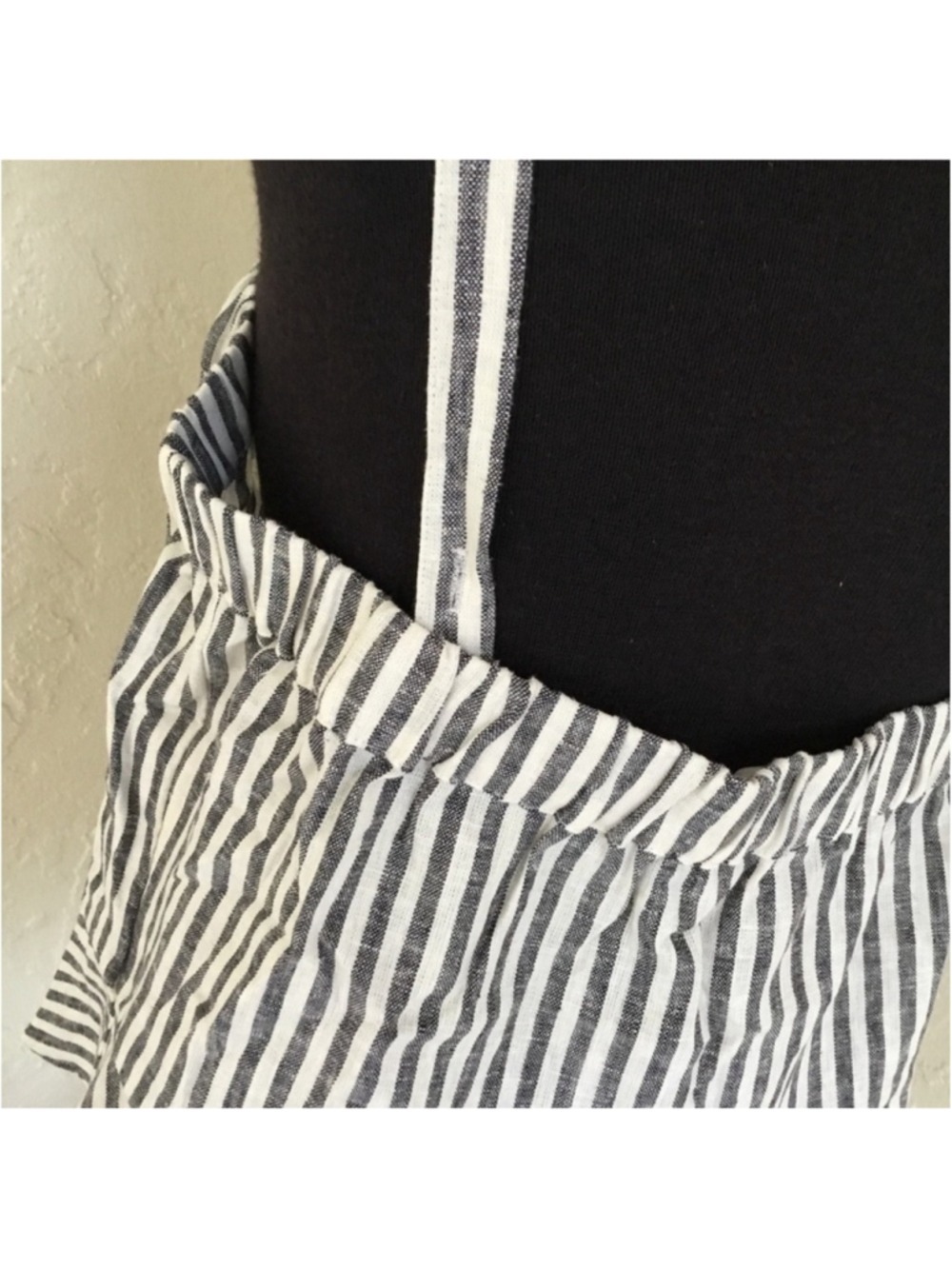 POPSUGAR Striped Linen Blend Crop Tank Top White Black XXL NWT - Picture 9 of 15